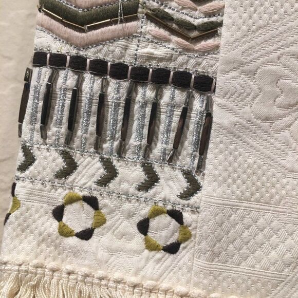 STUNNING French connection Fringe Embroidered Beaded boho shorts 8 FLAWED - Picture 3 of 12